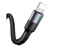 USAMS Kabel pleciony lightning 1m 2A Fast Charging czarny - 1569052 - zdjęcie 1